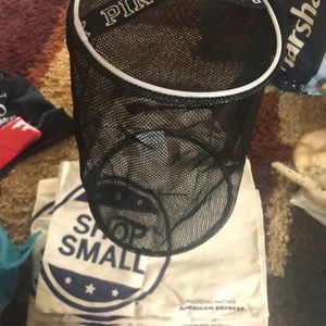 Pink (Victoria secret) shower caddy in black mesh